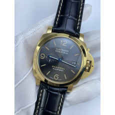 (준비완료/특급배송)NO.3245/VS공장 파네라이 PAM1115 옐로우골드금통 그레이다이얼 블루핸즈 가죽스트랩