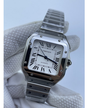 (준비완료/특급배송)NO.3351/BV공장 까르띠에 산토스 2018 미디움 스틸 화이트다이얼 스마트링크 브슬 35MM